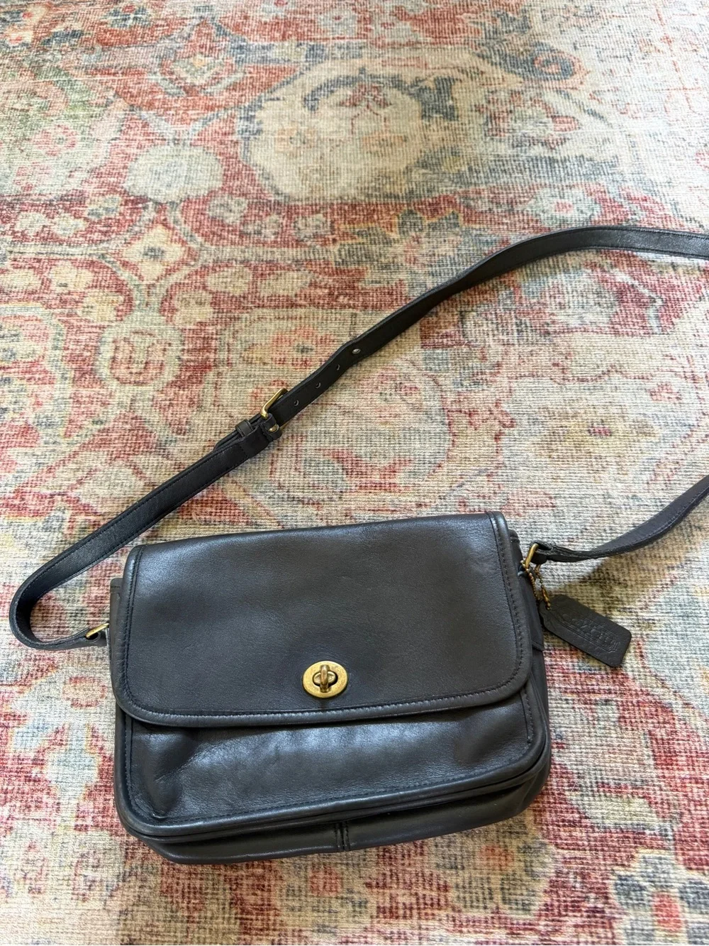 Coach Vintage Rambler’s Legacy Bag 9061 Black Glovetanned Leather Brass USA made